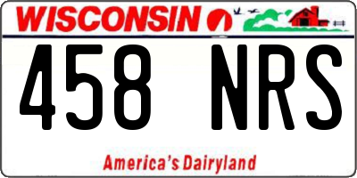 WI license plate 458NRS
