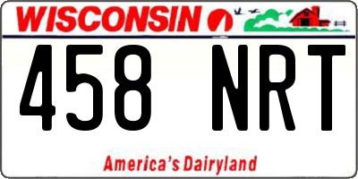 WI license plate 458NRT