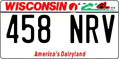 WI license plate 458NRV