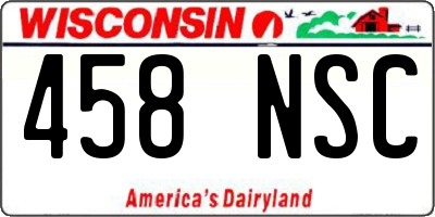 WI license plate 458NSC