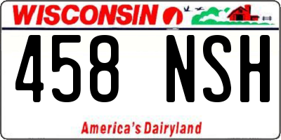 WI license plate 458NSH