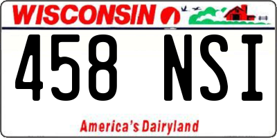 WI license plate 458NSI
