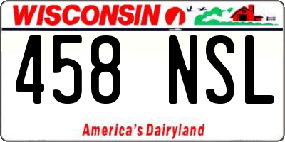 WI license plate 458NSL