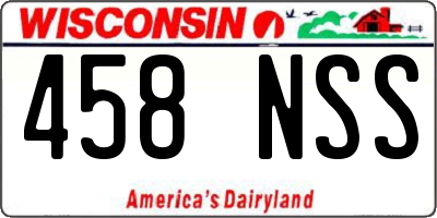 WI license plate 458NSS