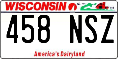 WI license plate 458NSZ