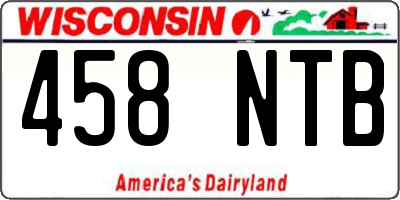 WI license plate 458NTB