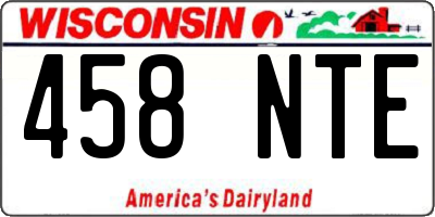 WI license plate 458NTE