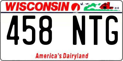 WI license plate 458NTG