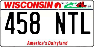 WI license plate 458NTL
