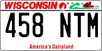 WI license plate 458NTM