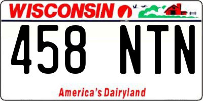 WI license plate 458NTN