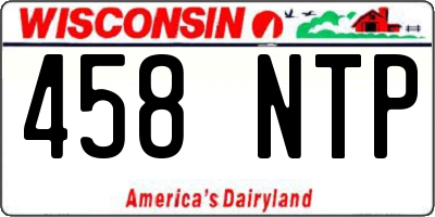 WI license plate 458NTP