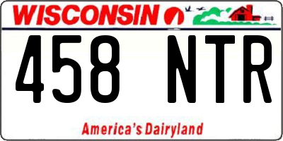 WI license plate 458NTR