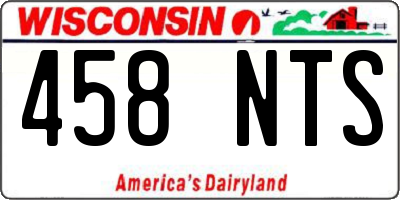 WI license plate 458NTS
