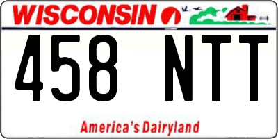 WI license plate 458NTT