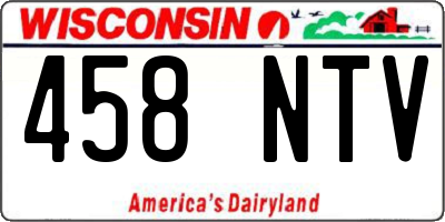 WI license plate 458NTV
