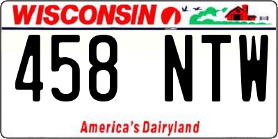 WI license plate 458NTW