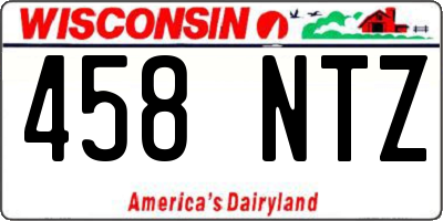 WI license plate 458NTZ