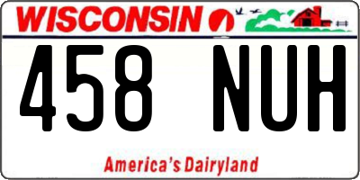WI license plate 458NUH