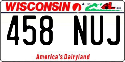 WI license plate 458NUJ