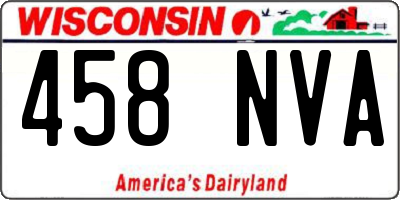 WI license plate 458NVA