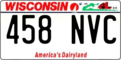 WI license plate 458NVC