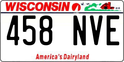WI license plate 458NVE
