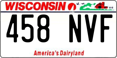 WI license plate 458NVF