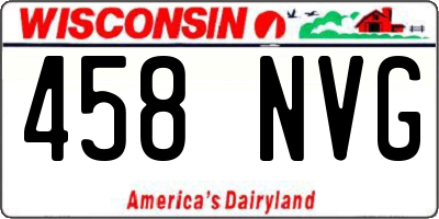 WI license plate 458NVG