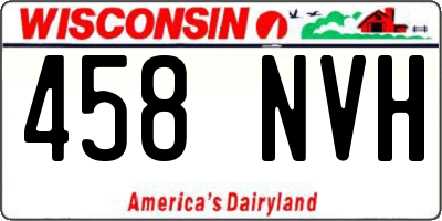 WI license plate 458NVH