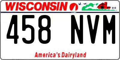 WI license plate 458NVM