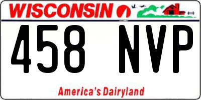 WI license plate 458NVP