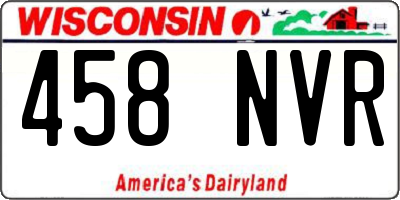 WI license plate 458NVR