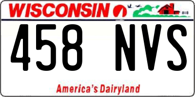 WI license plate 458NVS