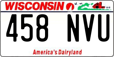 WI license plate 458NVU