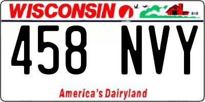 WI license plate 458NVY