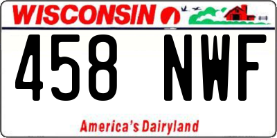 WI license plate 458NWF