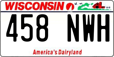 WI license plate 458NWH
