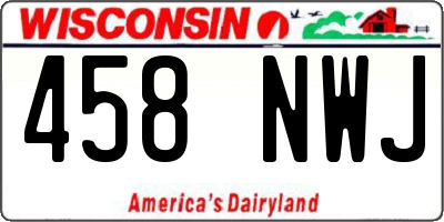 WI license plate 458NWJ