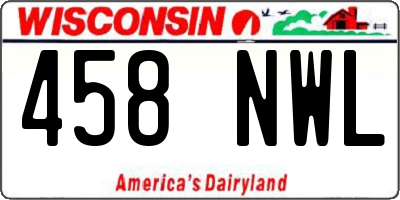 WI license plate 458NWL