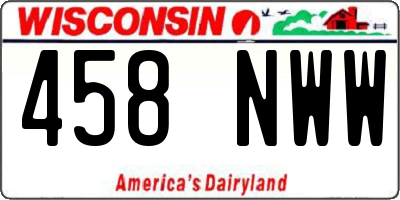 WI license plate 458NWW