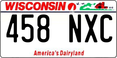 WI license plate 458NXC
