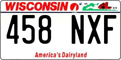 WI license plate 458NXF