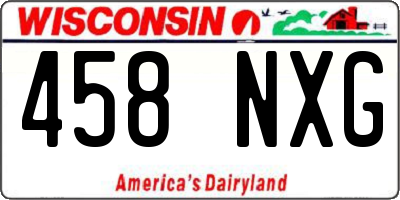 WI license plate 458NXG