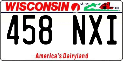 WI license plate 458NXI