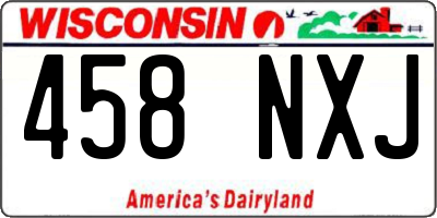 WI license plate 458NXJ