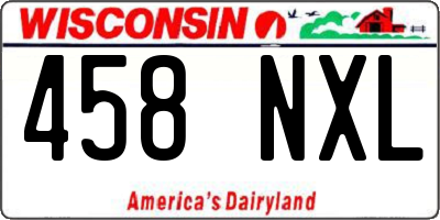 WI license plate 458NXL