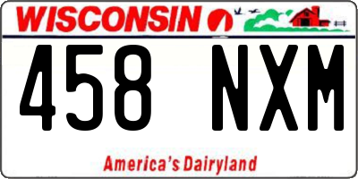 WI license plate 458NXM