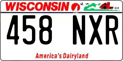 WI license plate 458NXR