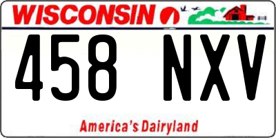 WI license plate 458NXV